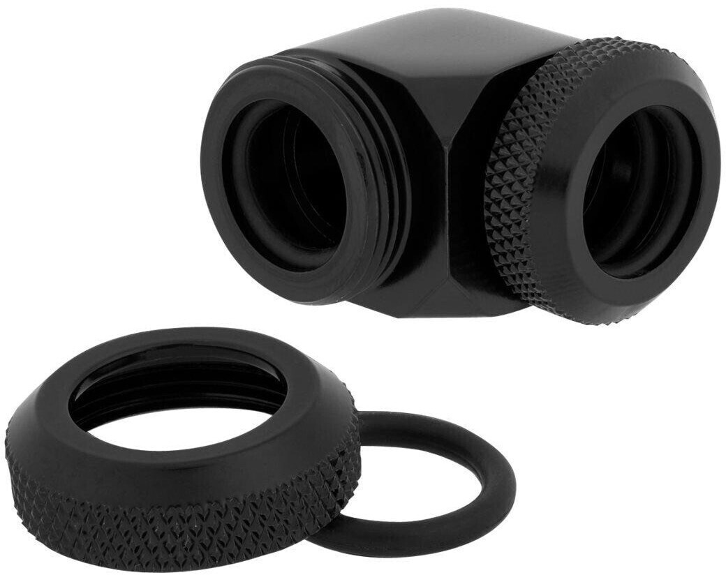 Corsair Hydro X Series XF Hardline 90° 12mm OD Fitting Twin Pack noir