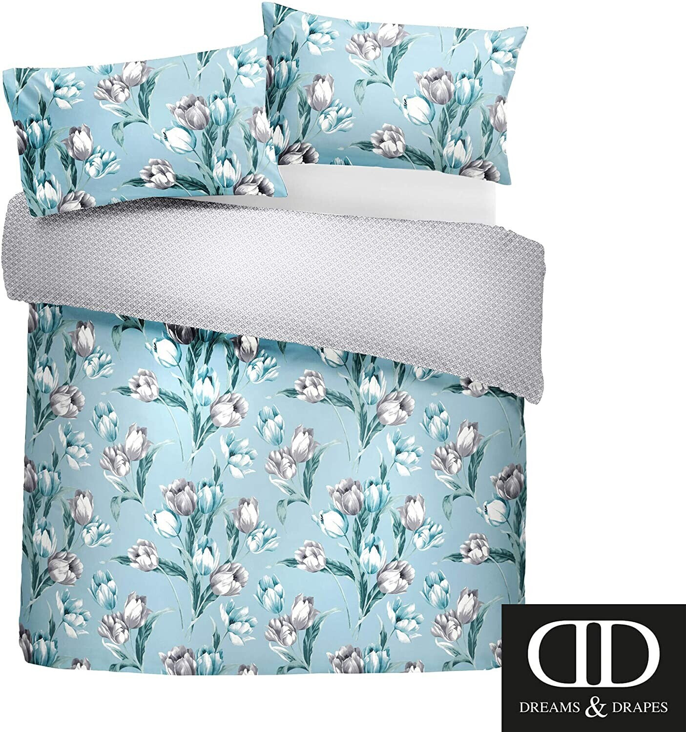 J Rosenthal & Son Ltd Dreams & Drapes Tulip Duck Egg Bedding Set (King Size)