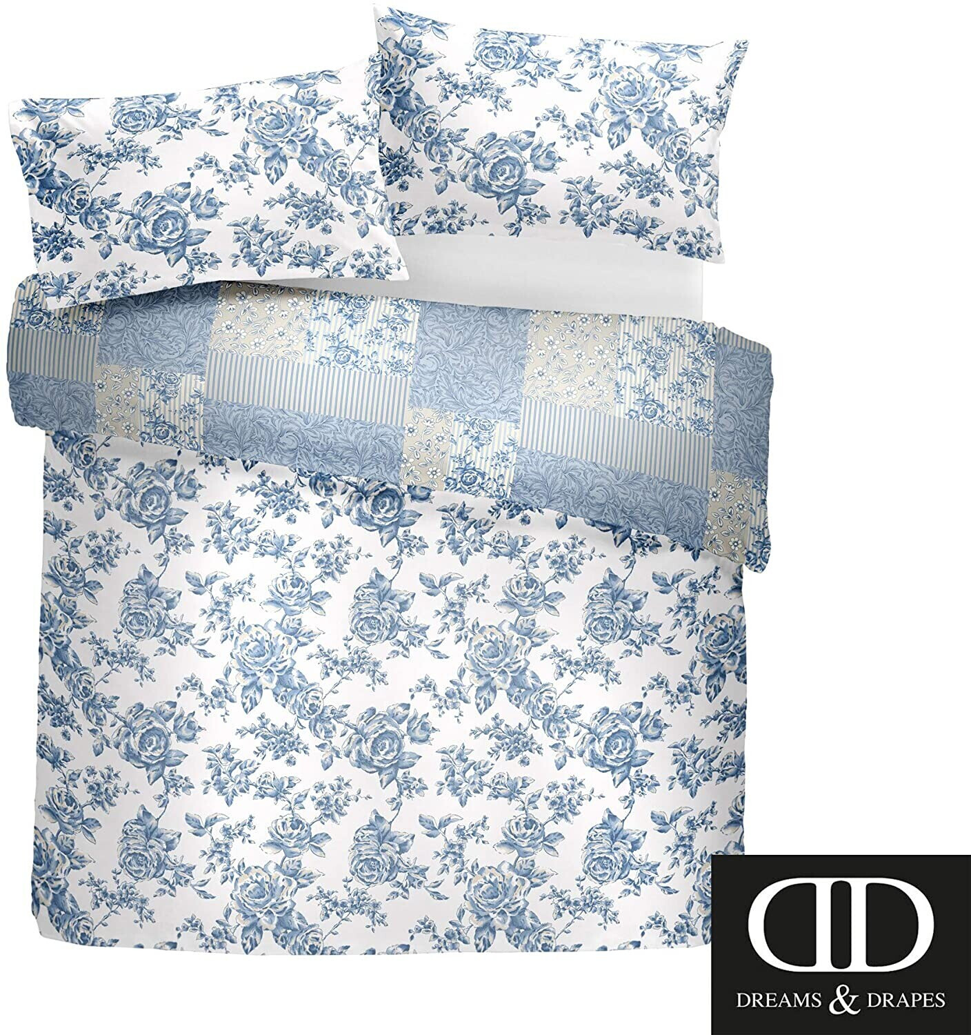 J Rosenthal & Son Ltd Dreams & Drapes Malton Blue Bedding Set