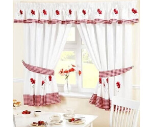 Alan Symonds Embroidered Poppies Kitchen Curtains