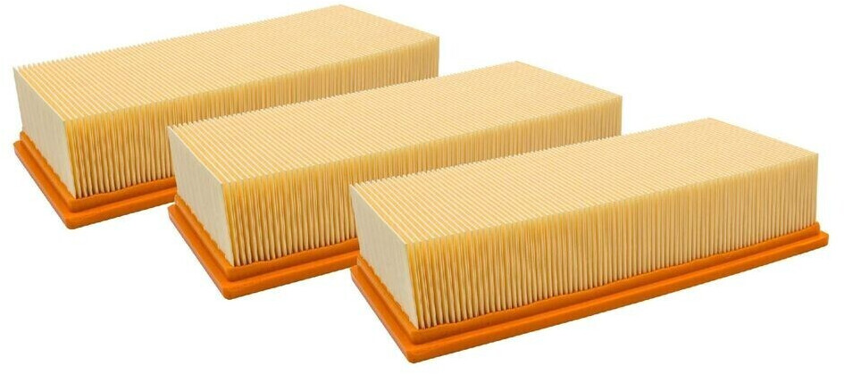 vhbw 3x flat pleated filter like 6.904-283.0 Kärcher NT 65/2 Ap, NT 65/2 Eco, NT 65/2 Eco Tc, NT 72/2 Eco Tc,