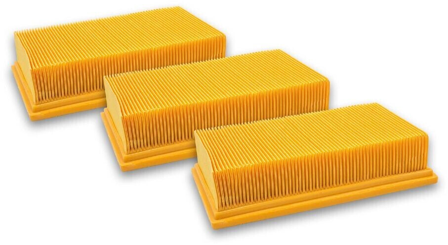 vhbw 3x flat pleated filter compatible with Kärcher Kärcher NT 30/1 Tact L, NT 30/1 Tact Te H, NT 30/1 Tact Te L for 6.907-242.0, 6-904-360.0