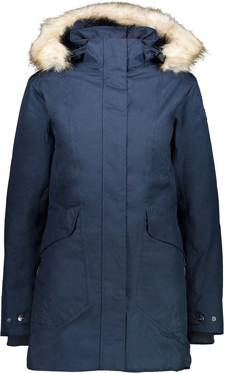 CMP Full-length Jacket With Faux Fur Hood (30K3886) black/blue