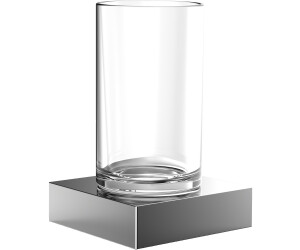 EMCO Loft Doppelglashalter Chrom Zahnputzbecher aus Kristallglas 052500100