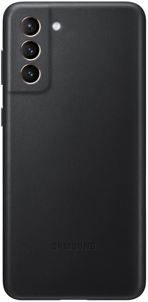 Photos - Case Samsung Leather Backcover  Black (Galaxy S21 Plus)