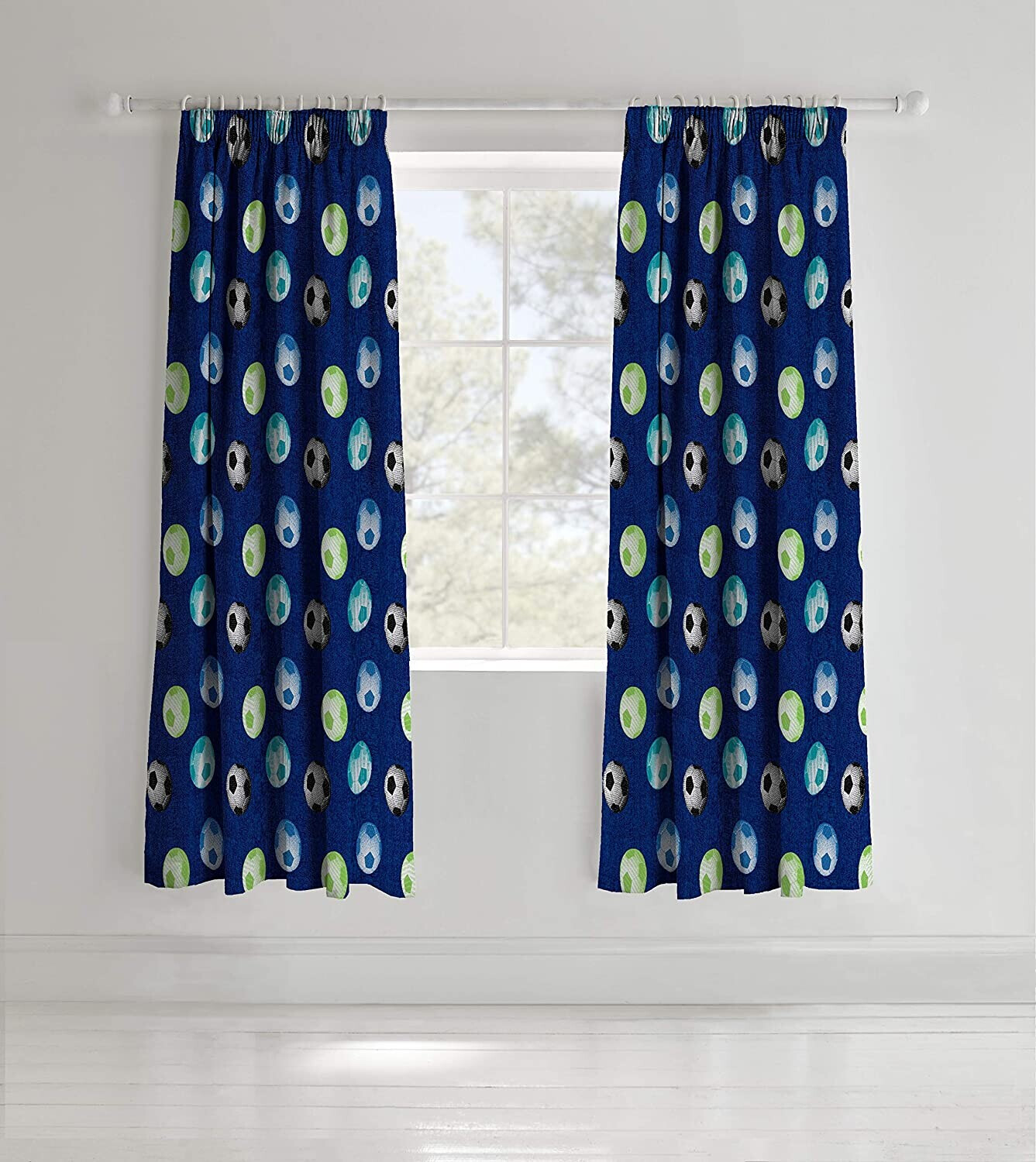 Photos - Curtains & Drapes Catherine Lansfield Kid's Football Curtains, Blue 