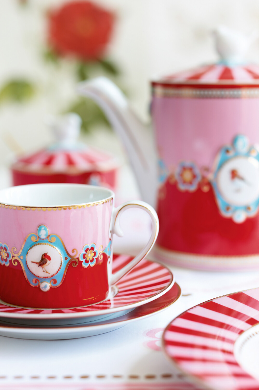 PiP Studio Love Birds Stripes Teller red pink 17 cm ab 11 35 Preisvergleich bei idealo
