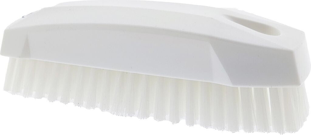 Vikan Hand brush, narrow, hard, nail brush with hole for hanging up at the place of use, white