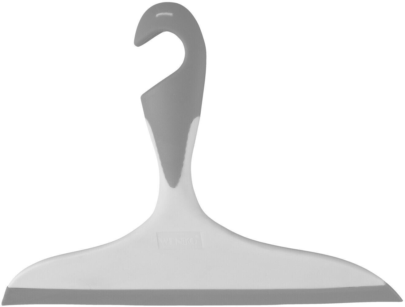Wenko Loano shower squeegee, with hook, squeegee for streak-free wiping of smooth surfaces gray
