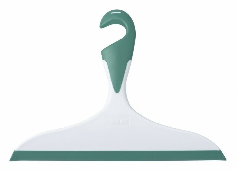 Wenko Loano shower squeegee, with hook, squeegee for streak-free wiping of smooth surfaces green