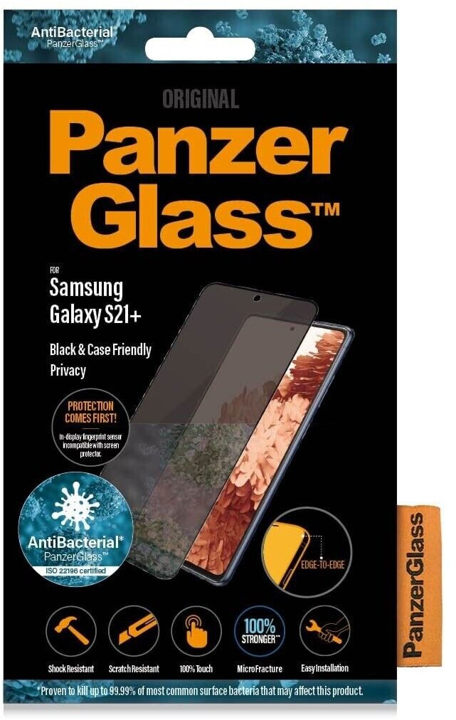 PanzerGlass Case Friendly AntiBacterial Black Privacy Samsung Galaxy S21 Plus