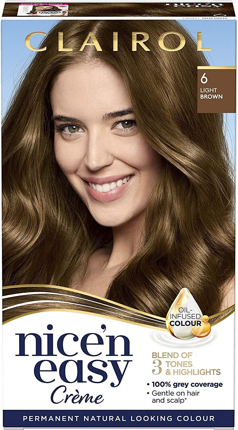 Photos - Hair Dye Clairol Nice'n Easy Crème Permanent  177ml 6 Light Brown 
