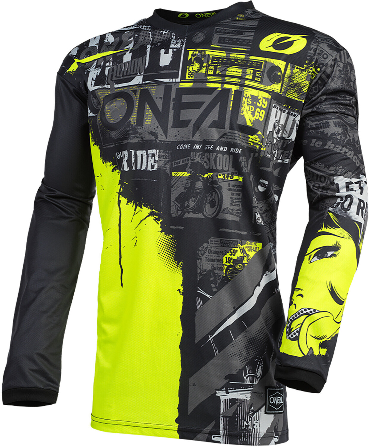 Photos - Cycling Clothing ONeal O'Neal O'Neal Element Jersey Men ride-black/neon yellow  (2021)