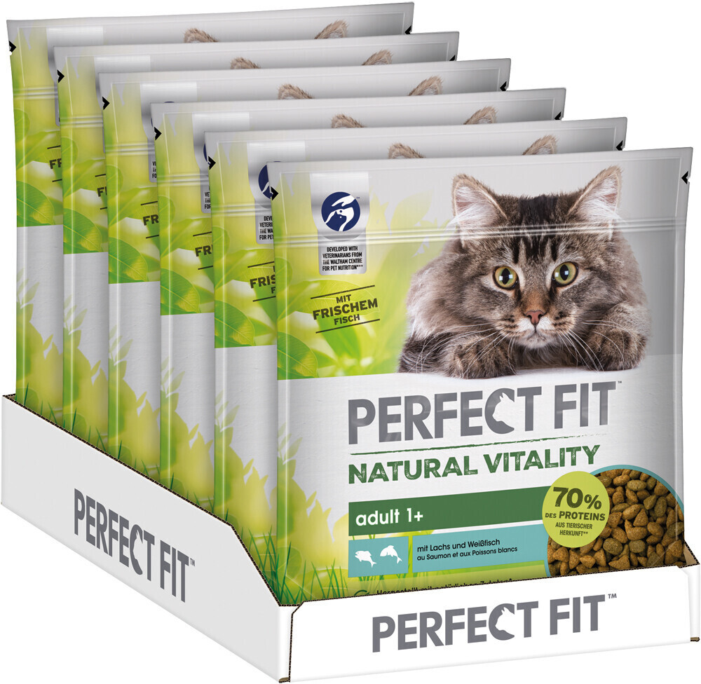 Perfect Fit Cat bag Natural Vitality Adult 1+ with salmon and white fish 6x 650g