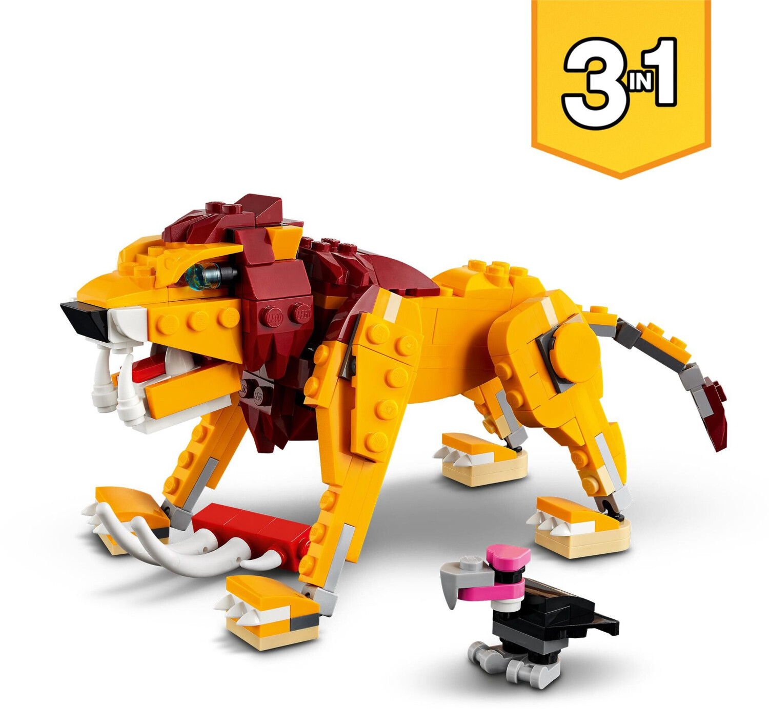 Le lion sauvage - Creator 3 en 1 - 31112 LEGO : la boîte à Prix Carrefour