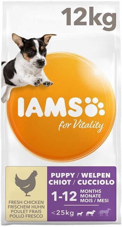 IAMS For Vitality Puppy & Junior Small & Medium Dog - Chicken (2 x 12kg)