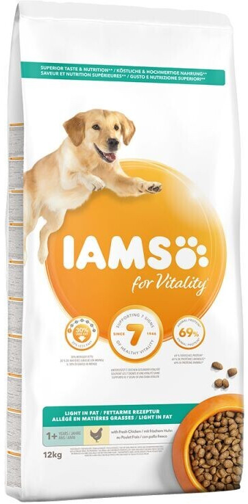 Iams light on sale dog food 12kg