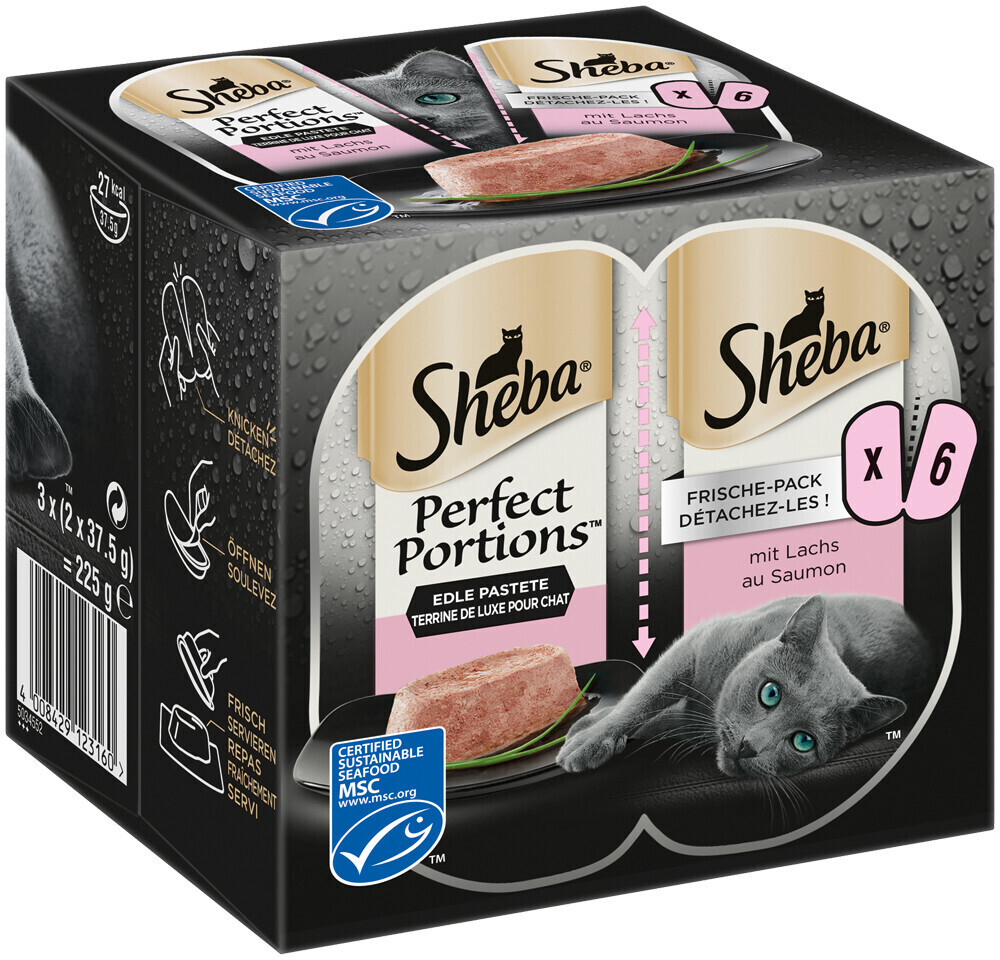 Sheba PERFECT PORTIONS with salmon MSC 3 x 2 x 37,5g