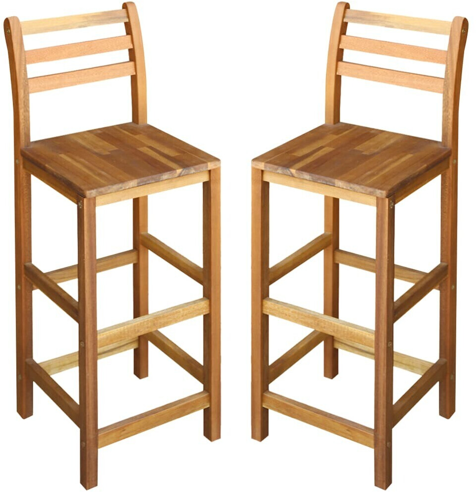 VidaXL Acacia Bar Chairs (2 Pieces)