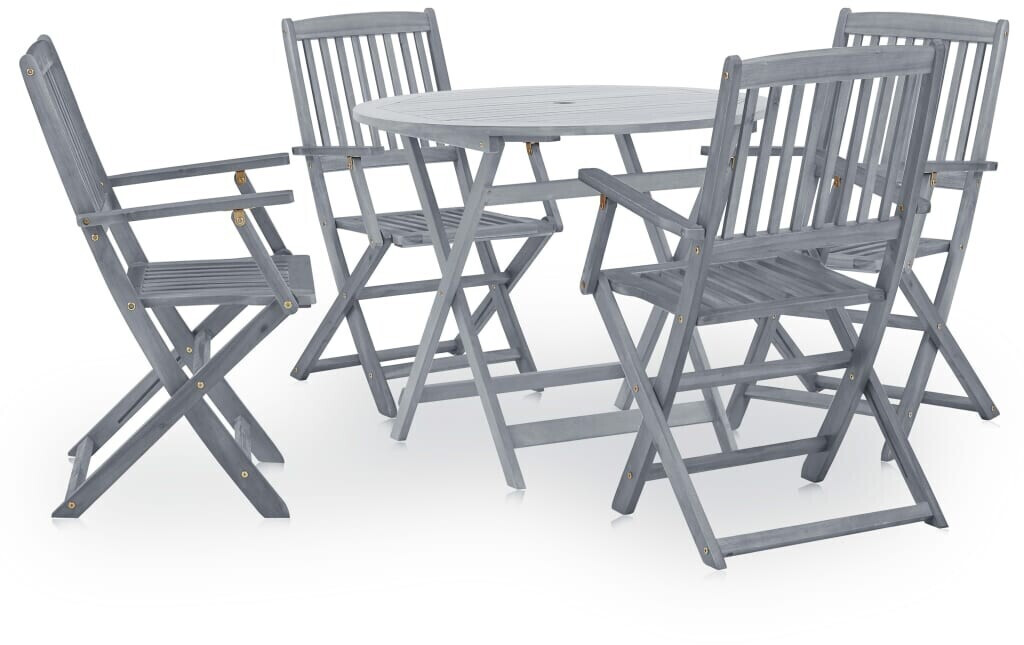vidaXL Mobilier de jardin en acacia gris