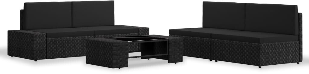 VidaXL Salon de jardin en résine tressée noir