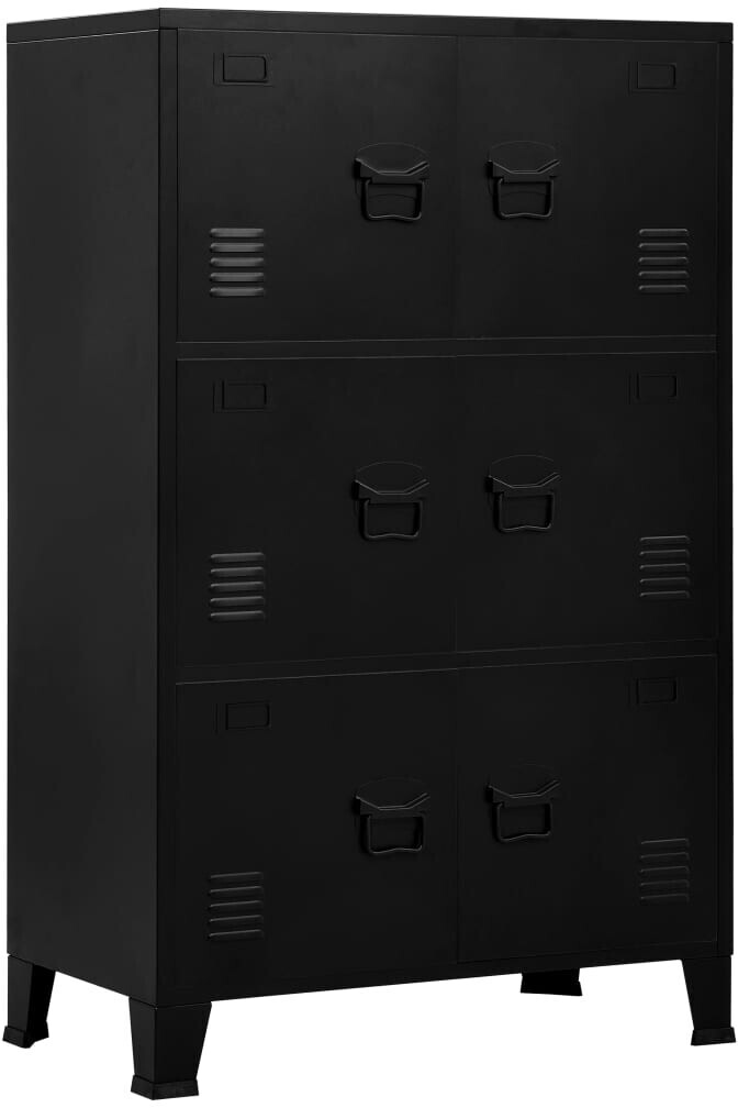 VidaXL 6-Door Filing Cabinet, Industrial Black