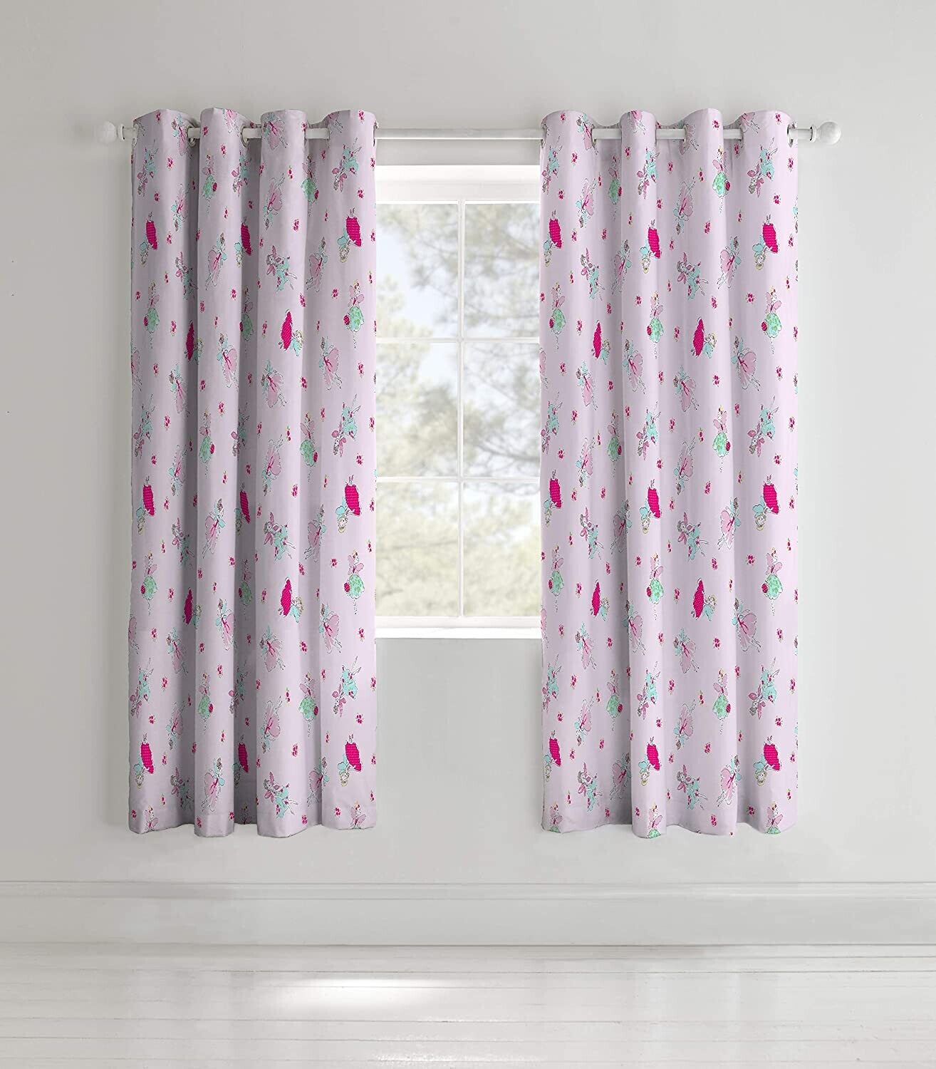 Catherine Lansfield Fairies Lined Kid's Curtains