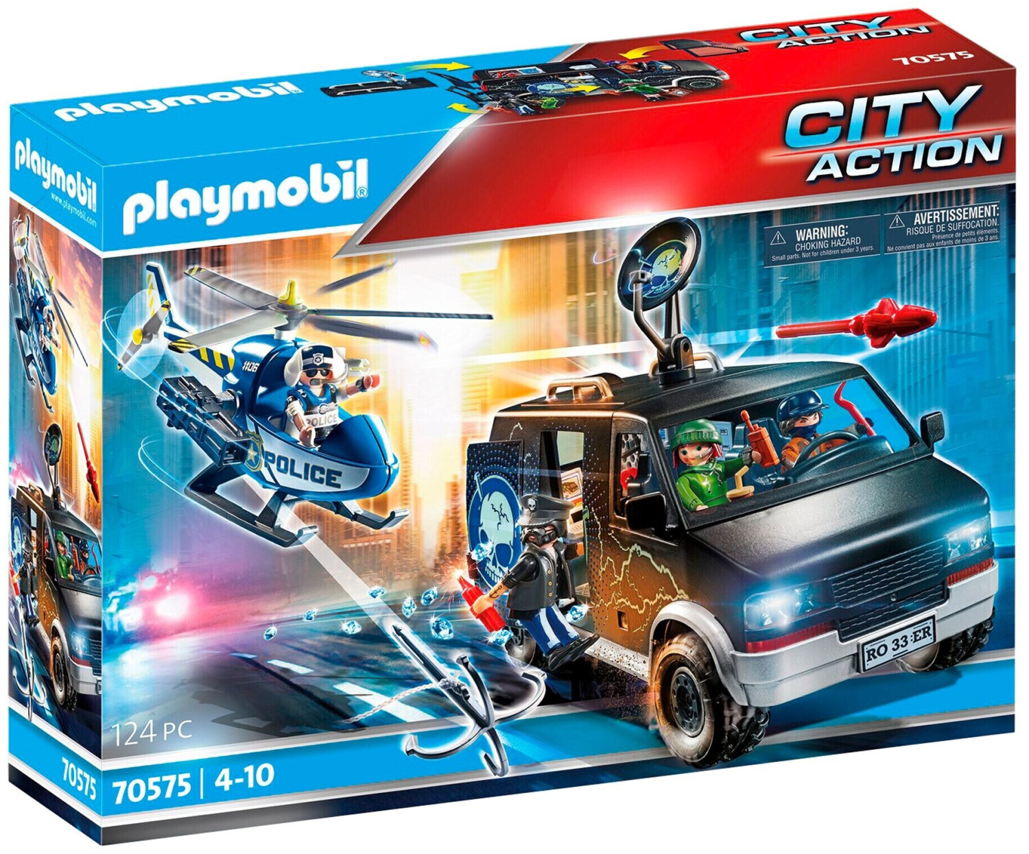 Playmobil Moto de Policía: persecución del ladrón de dinero