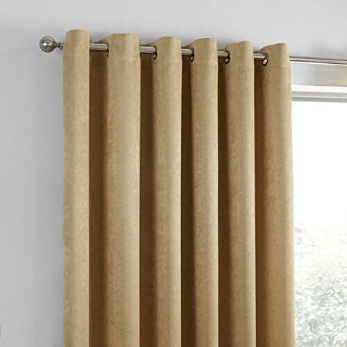 J Rosenthal & Son Ltd Fusion Strata Dim-Out Eyelet Curtains, Ochre