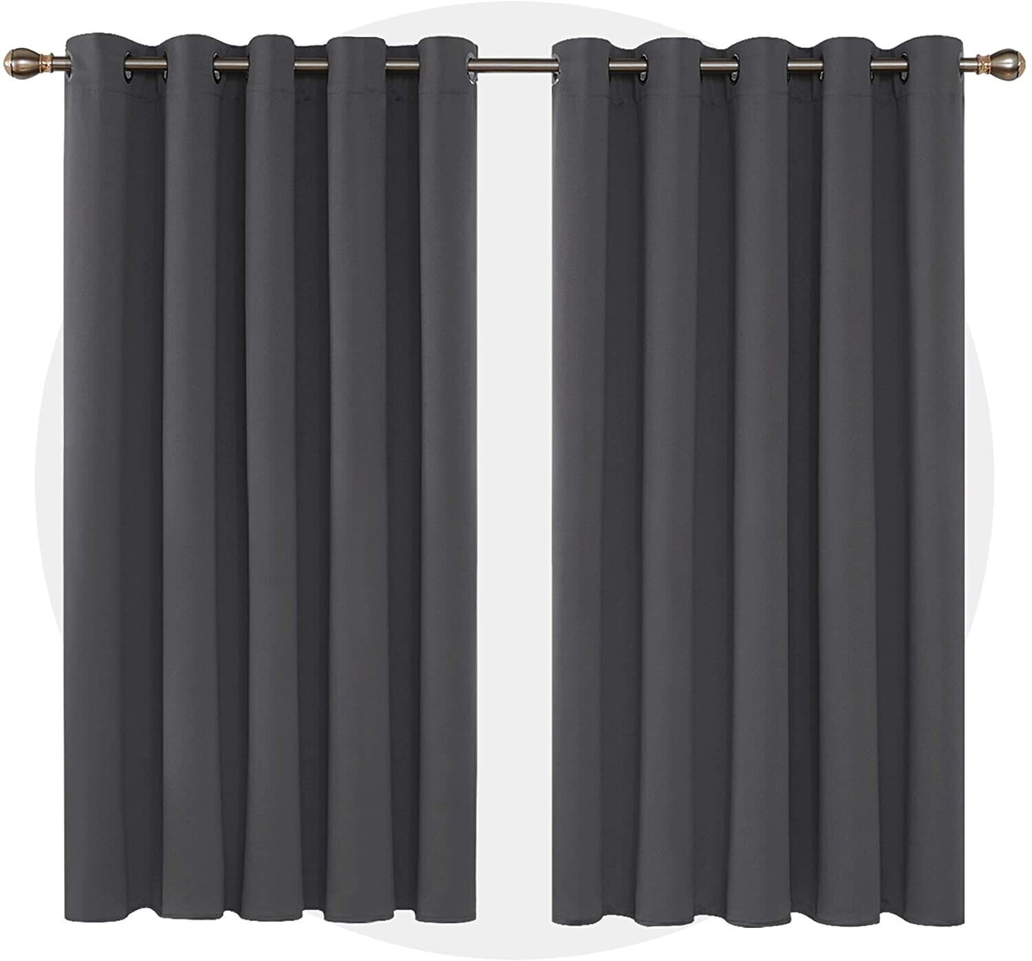 Deconovo Thermal Eyelet Curtains, Dark Grey
