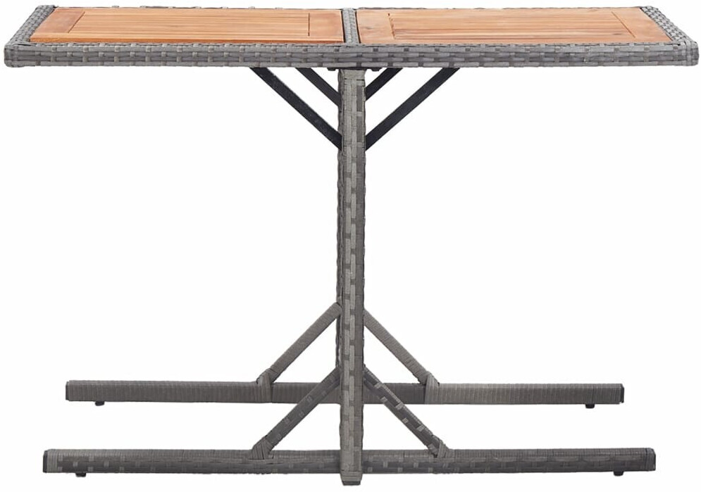 vidaXL Table de jardin résine tressée/bois anthracite