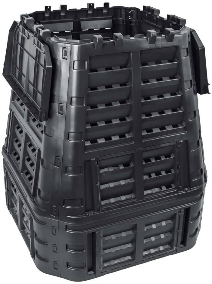 vidaXL Composteur de jardin noir 740 L
