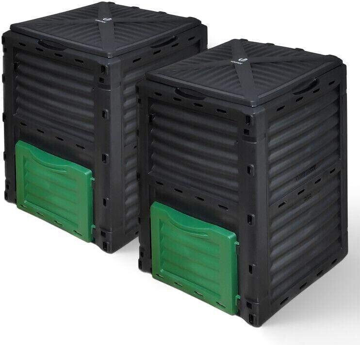 Vounot Lot de 2 composteurs jardin 300 L