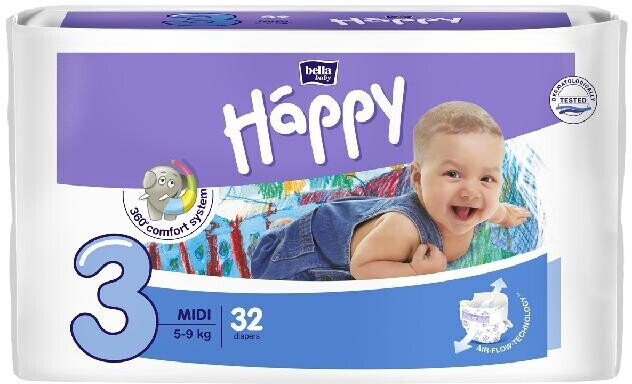 Bella Baby Happy Gr. 3 Midi (5-9kg) 32 St. ab 10,08 € | Preisvergleich bei