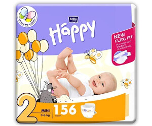 bella baby Windeln Happy Box Gr.2 Mini 3-6kg 156 St 8er Pack Feuchttücher 