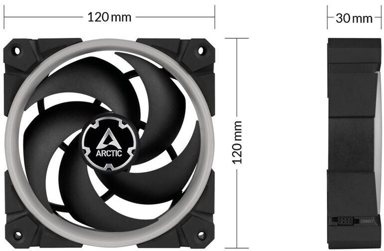 ARCTIC BioniX P140-140 Mm Ventola Da Gioco PWM PST, Controllo PST, PWM Sharing Technology, Alta Pressione Statica, Ventilazione 200-1950 RPM, 0,45 Sone - Rosso - Foto 12