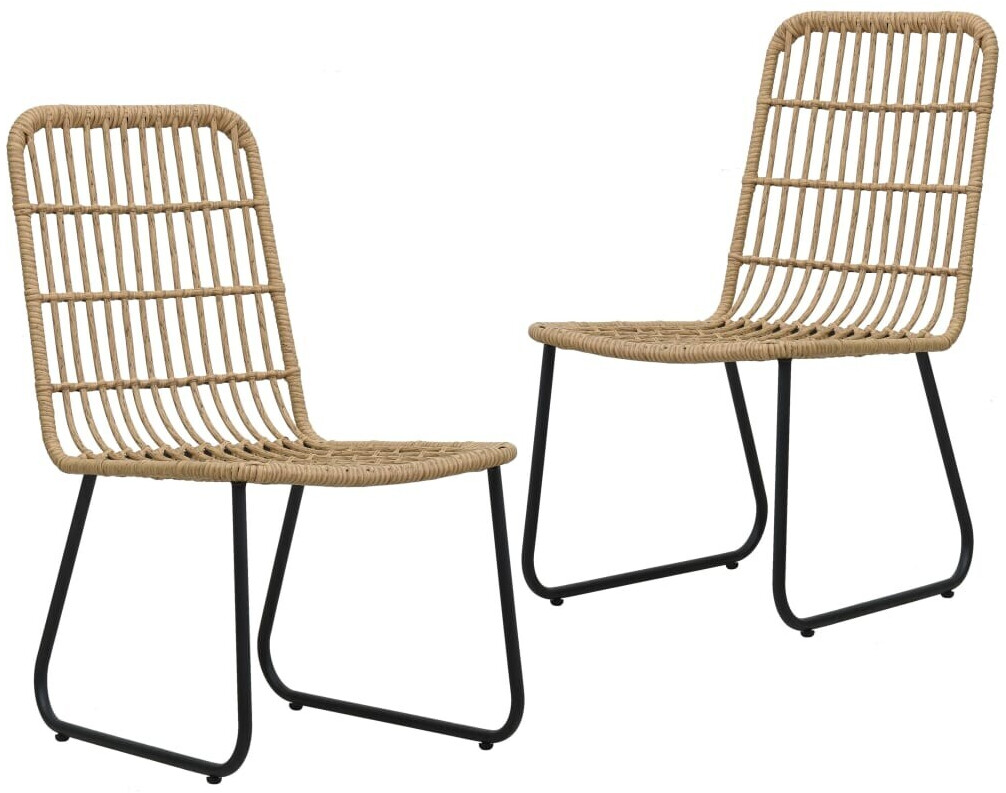 vidaXL Chaise de jardin en résine tressée 2 pièces chêne