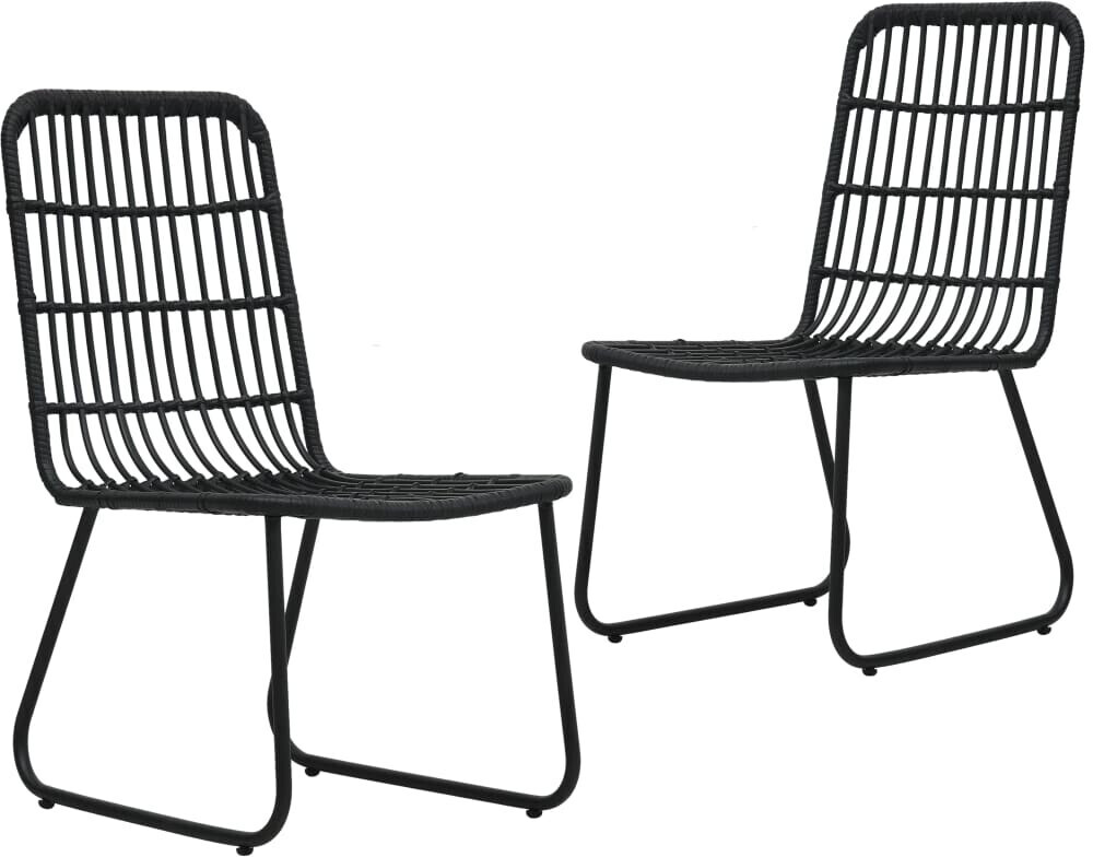 Photos - Garden Furniture VidaXL Garden Chair Braided Resin 2 Pieces Black 