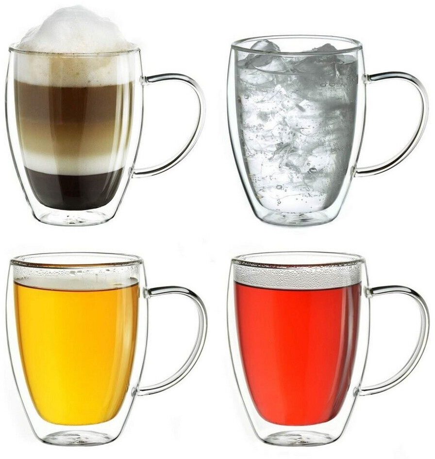 Creano Thermo glass (4 pieces), tall, borosilicate glass, 400 ml, white