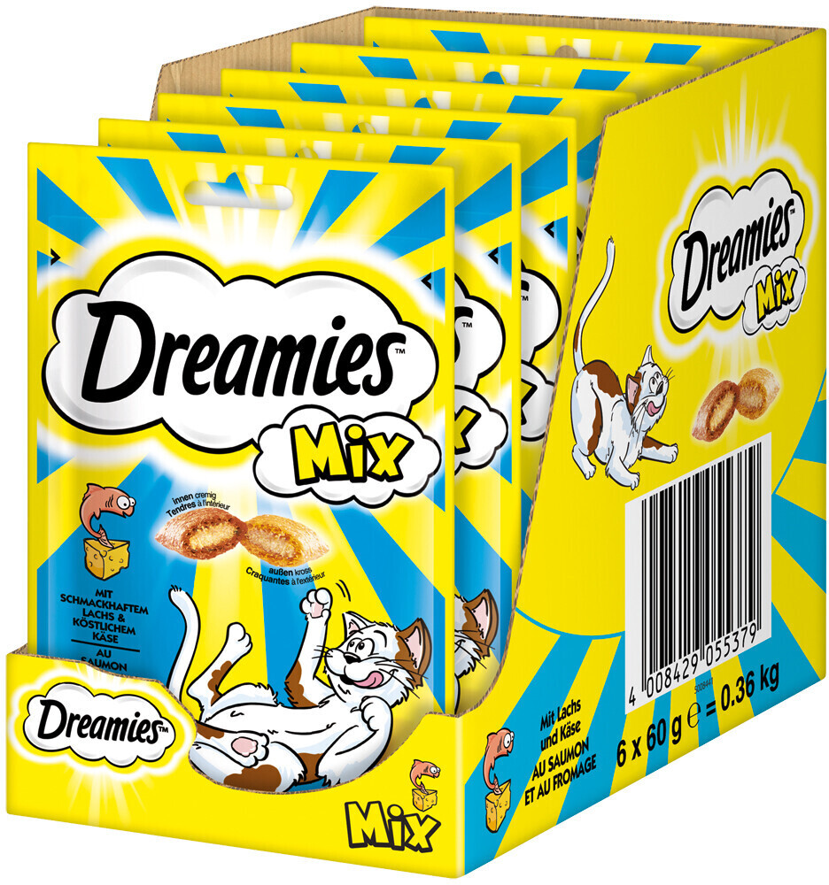 Dreamies Sachet with salmon and cheese 6x 60g