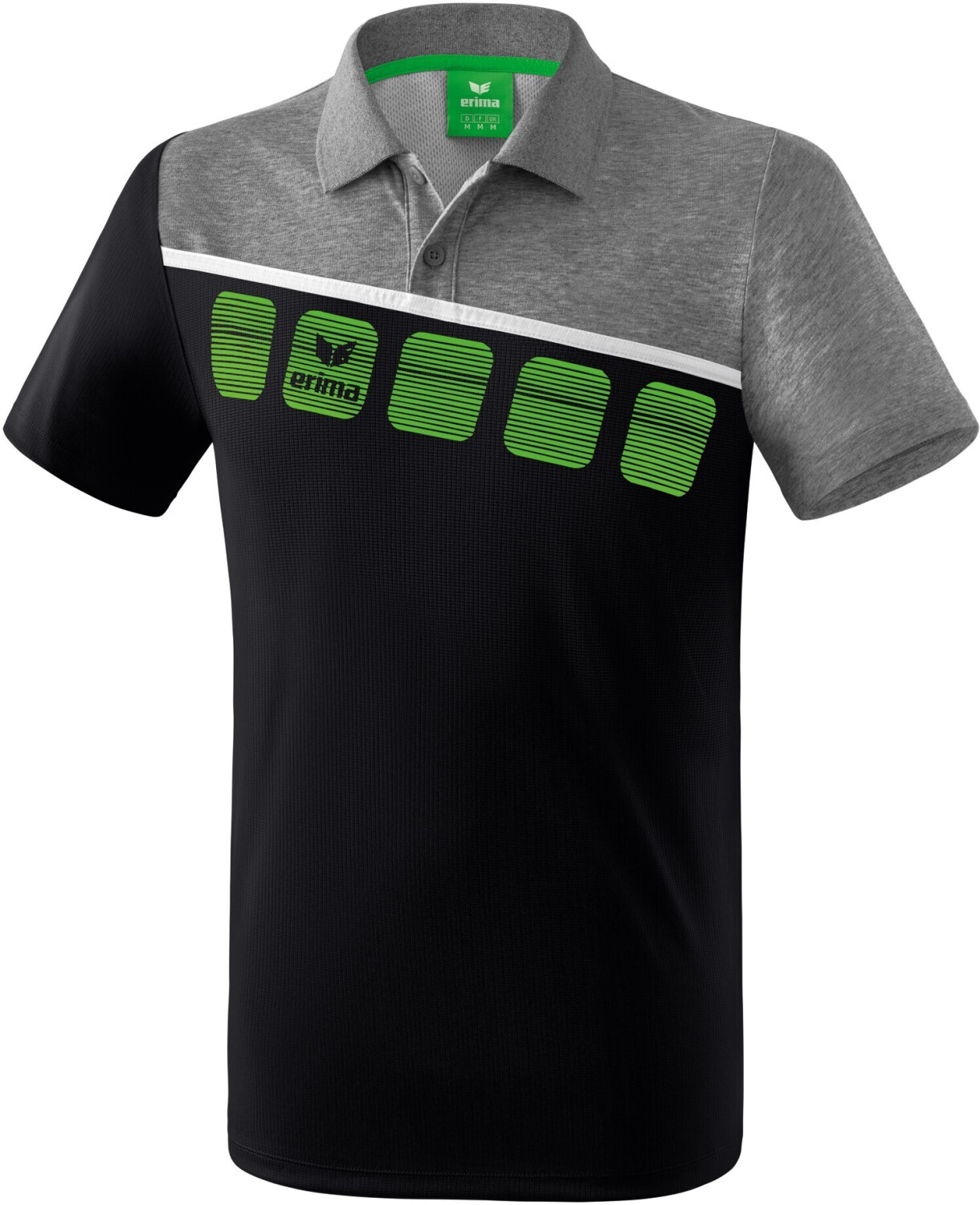 Erima 5-C Function Polo Men black/grey melange/neon green