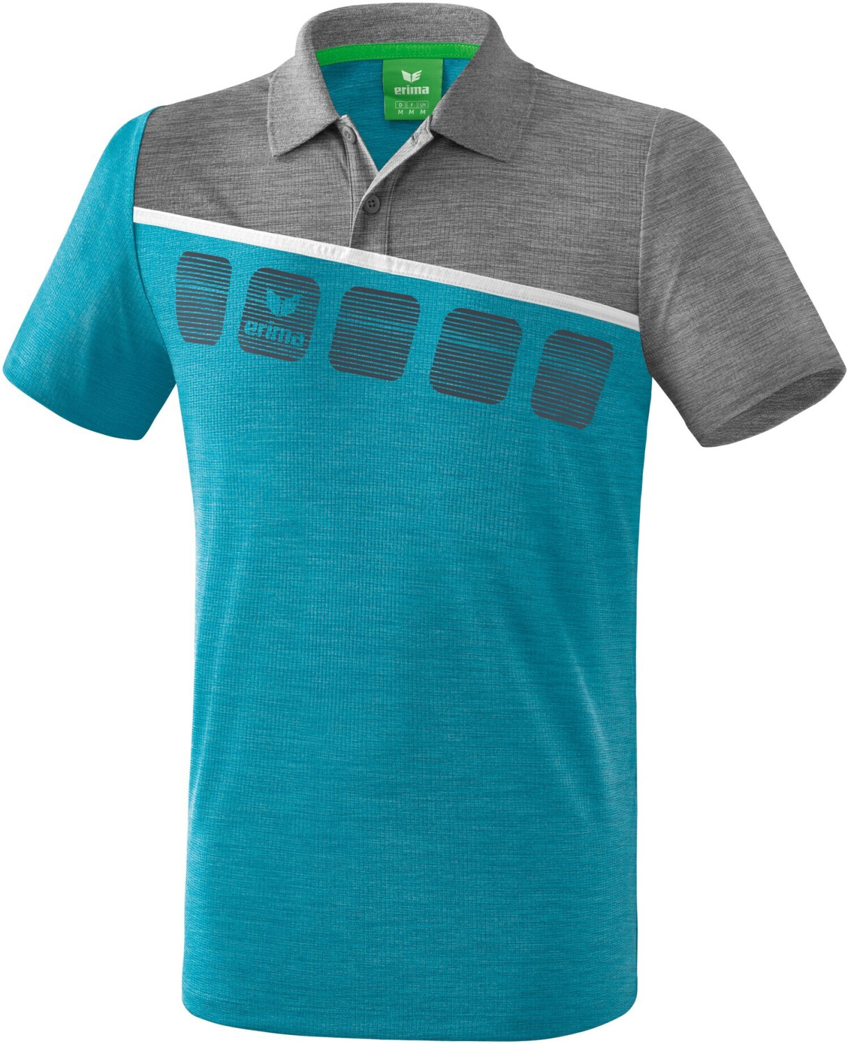 Erima 5-C Function Polo Men blue/grey melange/white