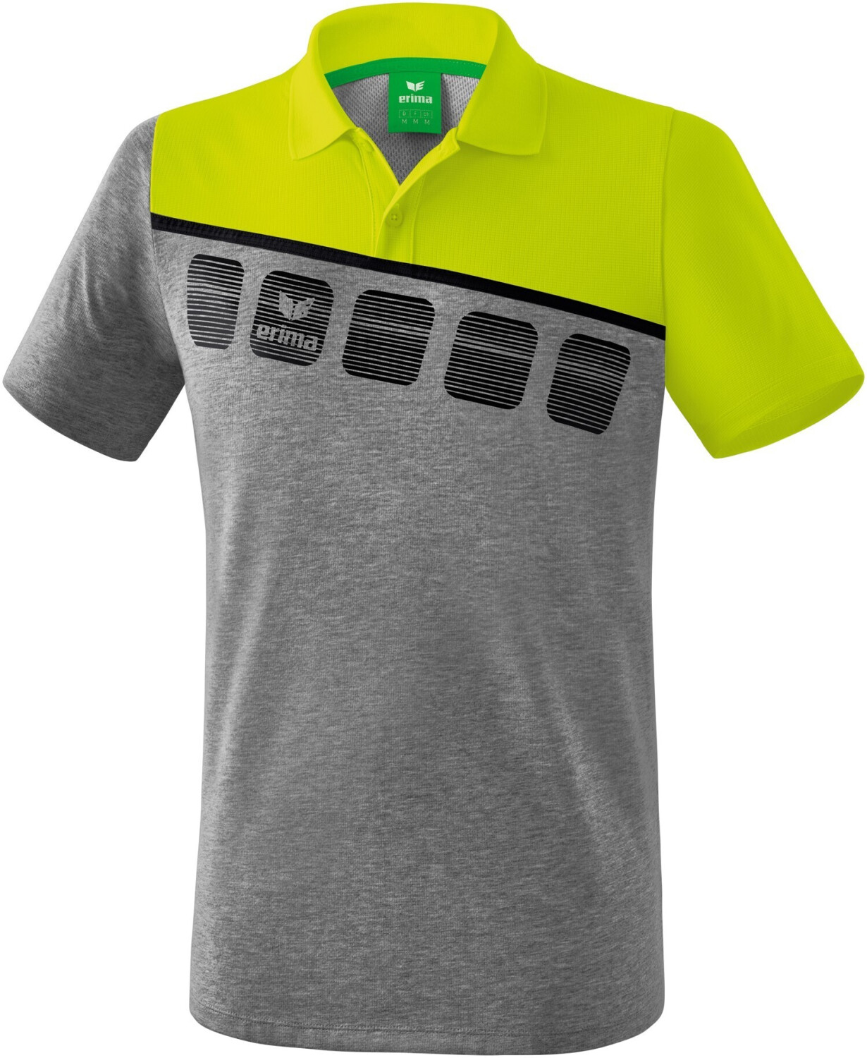 Erima 5-C Function Polo Men grey melange/lime pop