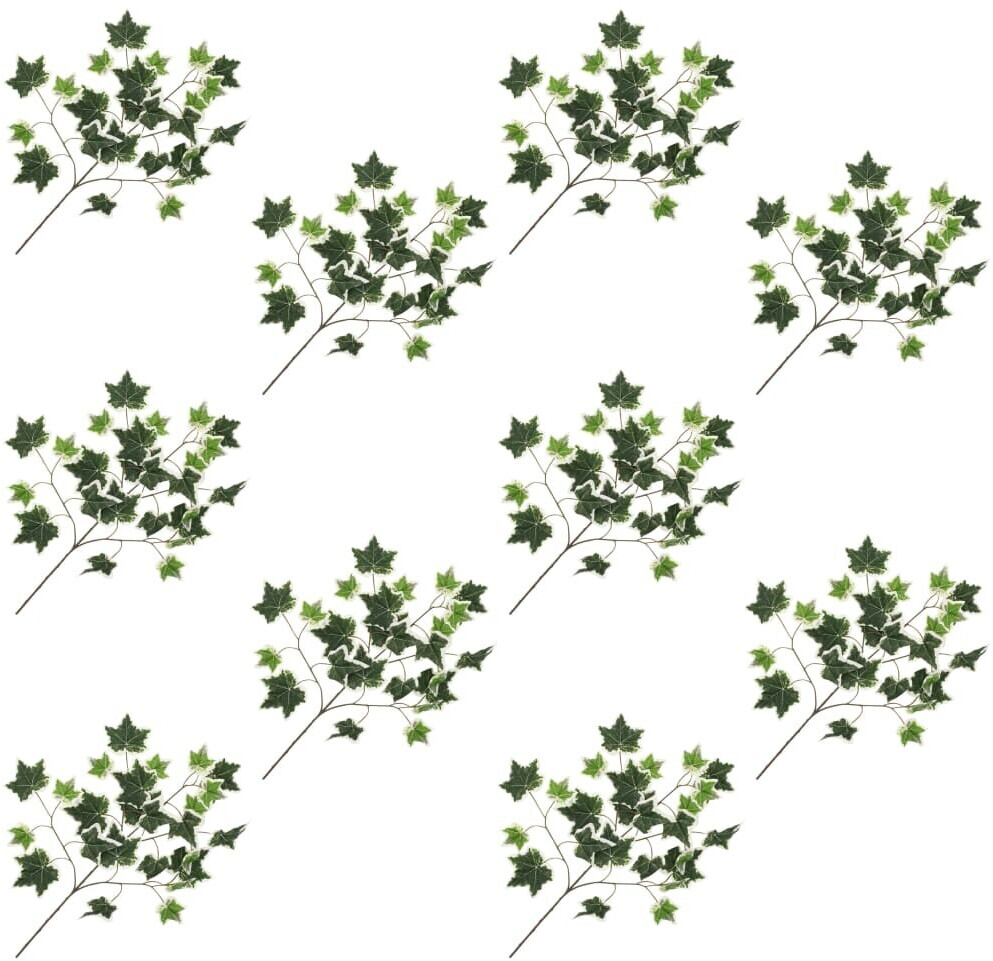 VidaXL Feuilles artificielles de lierre vertes et blanches - 70 cm