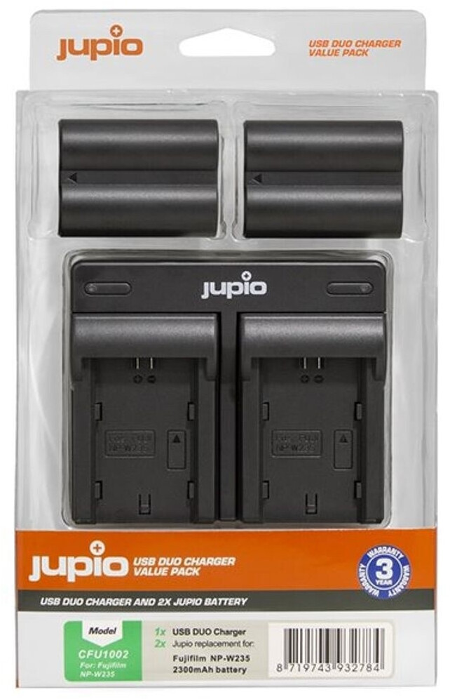 Jupio USB Duo Charger Value Pack for Fujifilm NP-W235