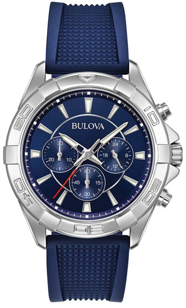 Bulova Men's  Chronograph Quartz Watch with Silicone Strap 96A214