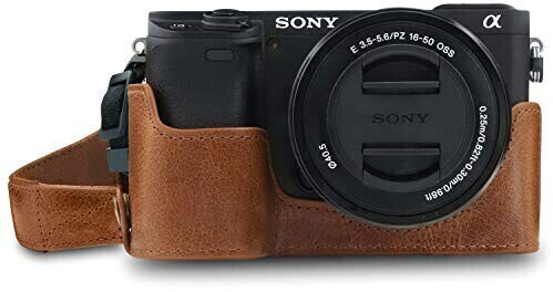 MegaGear MegaGear Ever Ready Real Leather Camera Case for Sony Alpha 6100/6400 Brown