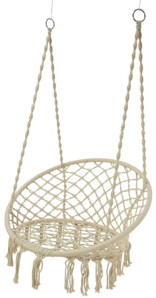 JardiDéco Chaise hamac avec franges beige
