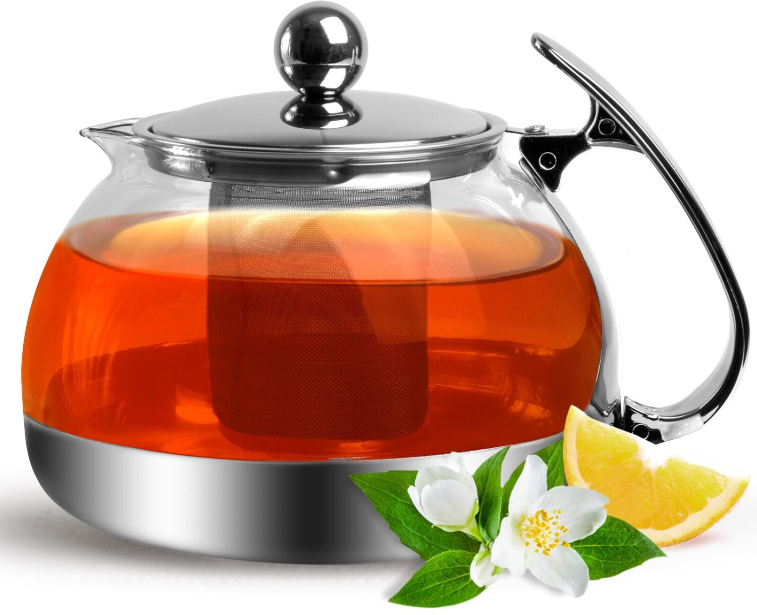 Deuba 106493 Glass teapot 1.2 l with stainless steel strainer