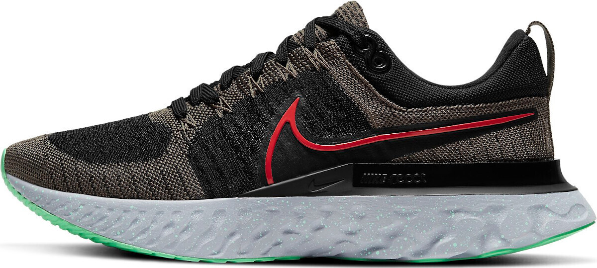 Nike React Infinity Run Flyknit 2 ridgerock/black/green glow/chile red au meilleur prix sur 